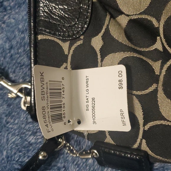 Coach Monogram Black and Gray Wristlet - Picture 9 of 9